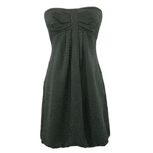 WHITE House Black Market 100% Silk Strapless Mini Cocktail Leopard Print Dress 8